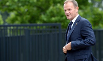 epa05416357 European Council President Donald Tusk arrives for the second day of NATO Summit in Warsaw, Poland, 09 July 2016. In the second day of the NATO Summit heads of state and government will take part in meeting on Afghanistan and Ukraine. The NATO Warsaw Summit takes place on 08 and 09 July with about 2,000 delegates, including 18 state heads, 21 prime ministers, 41 foreign ministers and 39 defence ministers taking part in the Summit.  EPA/JACEK TURCZYK POLAND OUT