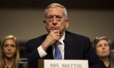 epa05713061 Retired United States Marine Corps general  and Donald Trump's nominee for Secretary of Defense James Mattis testifies at his confirmation hearing before the Senate Armed Services Committee in the Dirksen Senate Office Building in Washington, DC, USA, 12 January 2017. The four-star general recently resigned from the board of the embattled blood-testing company Theranos.  EPA/JIM LO SCALZO