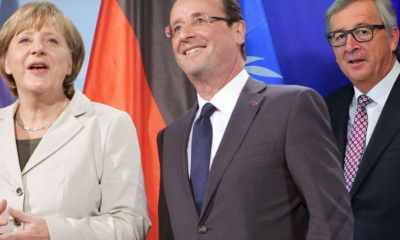 Fotomontazh Merkel Hollande Junker