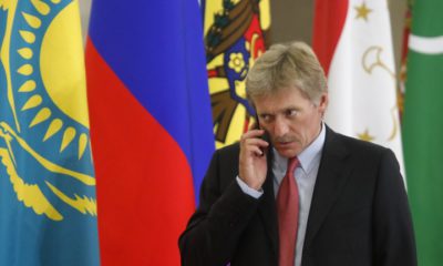 epa06259056 Kremlin spokesman Dmitry Peskov speaks on the phone before a session of the Council of Heads of the Commonwealth of Independent States (CIS) in the Black sea resort of Sochi, Russia, 11 October 2017. CIS leaders meet in Sochi to discuss cooperation within the Commonwealth.  EPA/MAXIM SHEMETOV / POOL