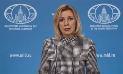epa05894004 A still image from a handout video made available 07 April 2017 by Russian Foreign Affairs Ministry's press service on the official website of the Russian Foreign Affairs Ministry shows Russian Foreign Ministry spokesperson Maria Zakharova making an official statement on U.S. military action in Syria on 07 April 2017. The US launched at least 50 US missile strikes against al-Shayrat military airfield near Homs, Syria, in response to the Syrian military's alleged use of chemical weapons in an airstrike in a rebel held area in Idlib province. The Russian government stated that Russia suspends the Memorandum of Understanding on Prevention of Flight Safety Incidents in the course of operations in Syria that it signed with the US government.  EPA/RUSSIAN FOREIGN AFFAIRS MINISTRY / HANDOUT  HANDOUT EDITORIAL USE ONLY/NO SALES