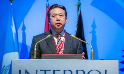 epa07071677 (FILE) - A handout image made available by Interpol showing Meng Hongwei, Chinese President of Interpol, speaking in Bali, Indonesia (reissued 05 October 2018). Reports on 05 October 2018 state French authorities haved started investigations following Meng Hongwei's wife reported him missing after he leaft Lyon in France to travel to China.  EPA/INTERPOL / HANDOUT  HANDOUT EDITORIAL USE ONLY/NO SALES