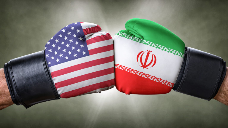 A boxing match between the USA and Iran