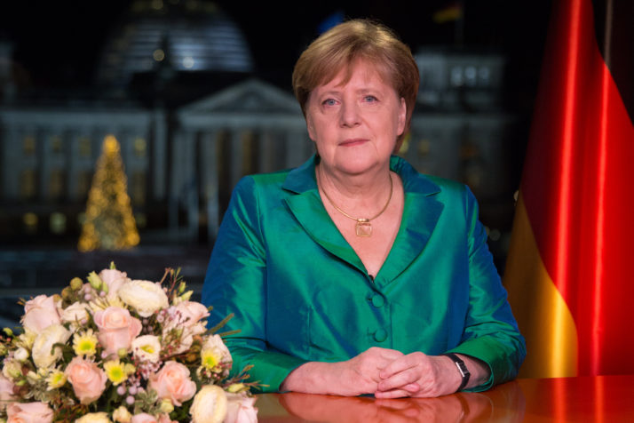 BERLIN, GERMANY - DECEMBER 30: German Chancellor Angela Merkel arrives to record her televised new year's address to the nation on December 30, 2019 in Berlin, Germany. Merkel, who is in her 15th year as German Chancellor, has said she plans to step down from politics once her term ends in 2021. (Photo by Christian Marquardt - Pool/Getty Images)